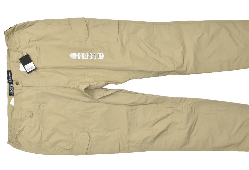 LA Police Gear Men's Khaki Operator Tactical Pants 50xUNH Elastic Waist Ripstop